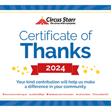 Circus Starr certificate document